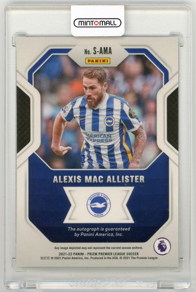 2021-22 Panini Prizm Premier League Alexis Mac Allister SignaturesS-AMA Brighton & Hove Albion