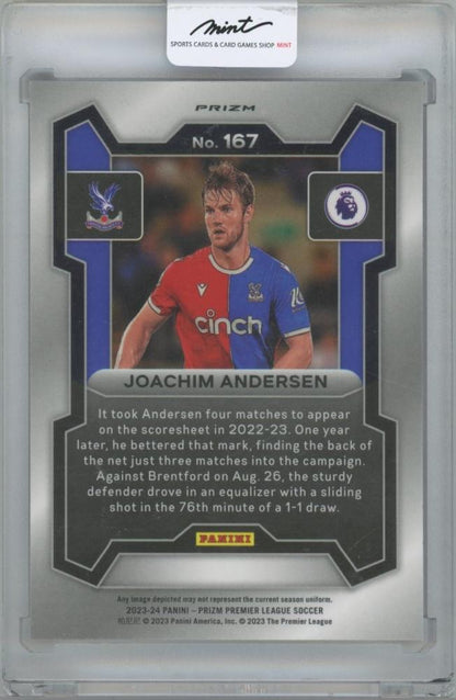 2023-24 PANINI Prizm English Premier League Prizms Choice Tiger Stripe #167 / JOACHIM ANDERSEN (Crystal Palace)