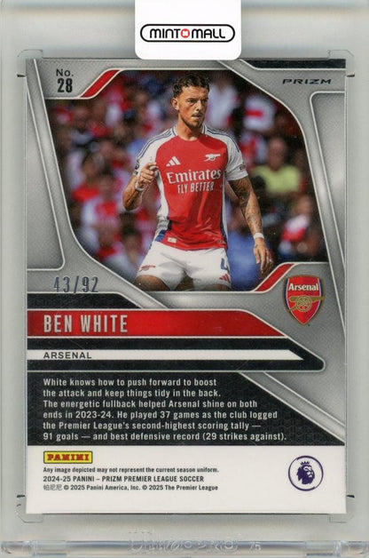 2024-25 Panini Prizm Premier League Ben White Purple and White Stripes43/92 Arsenal FC