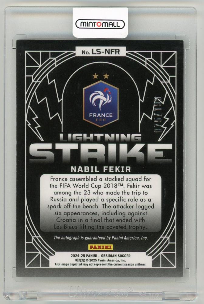 2024-25 Panini Obsidian Nabil Fekir Lightning Strike 75/199 France
