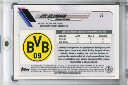 2020-21 Topps Chrome UEFA Champions League Borussia Dortmund Jude Bellingham Base trading card
