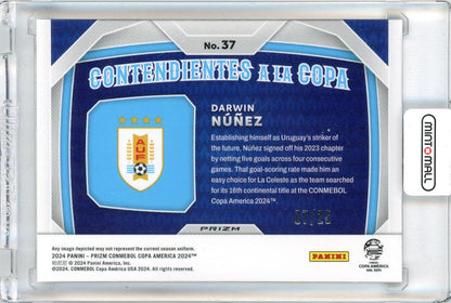 2024 Panini Prizm Copa America Darwin Nunez Contendientes a la Copa / Orange 07/25