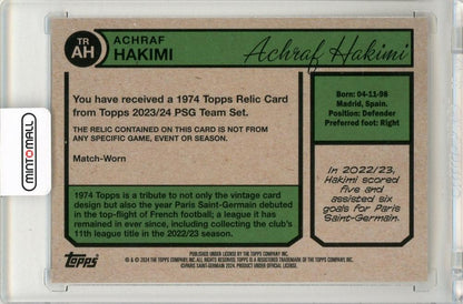 2023-24 Topps PARIS SAINT-GERMAIN Team Set Achraf Hakimi 1974 Topps Relics Orange Parallels9/25