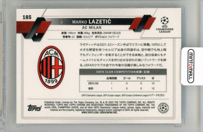 2022-23 Topps Chrome UEFA Club Competitions Marko Lazetic Blue Mojo Refractor14/75 AC Milan