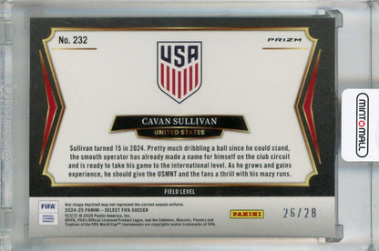 2024-25 Panini Select FIFA Cavan Sullivan Jade Dragon Scale #232 RC26/28 United States Men