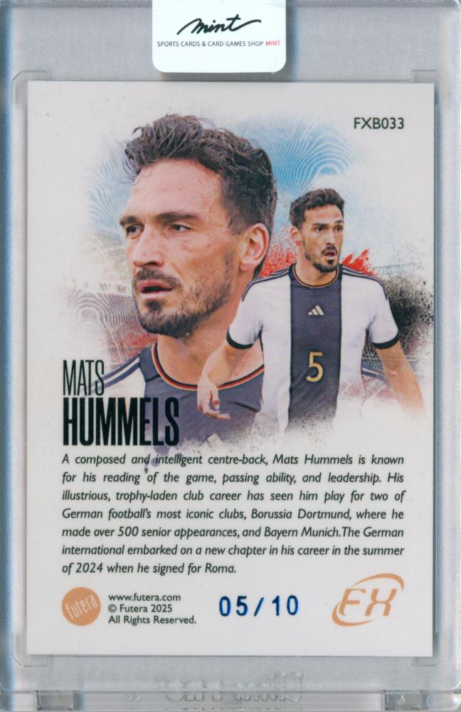 2025 Futera FX Series2 Mats Hummels Jersey No! FXB033 Jersey Number 5/10