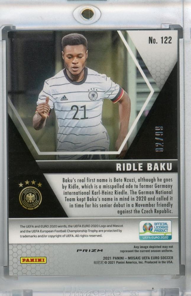 2021 Panini Mosaic UEFA Euro 2020 Ridle Baku Germany base circles blue parallel card serial 02 out of 99