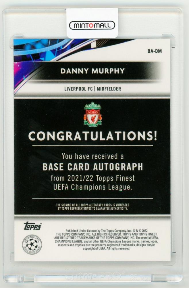 2021-22 Topps Finest UEFA Champions League Danny Murphy AutographsBA-DM Liverpool FC
