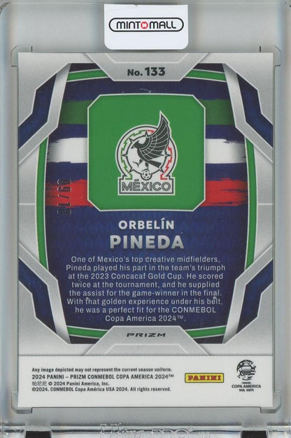 2024 Panini Prizm Copa America Soccer Orbelin Pineda Base/Gold Prizm/#1339/10 Mexico