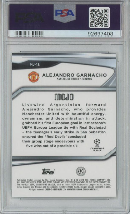 2023-24 Topps UEFA Club Competitions Soccer Alejandro Garnacho Mojo/#MJ-18PSA8 Manchester United