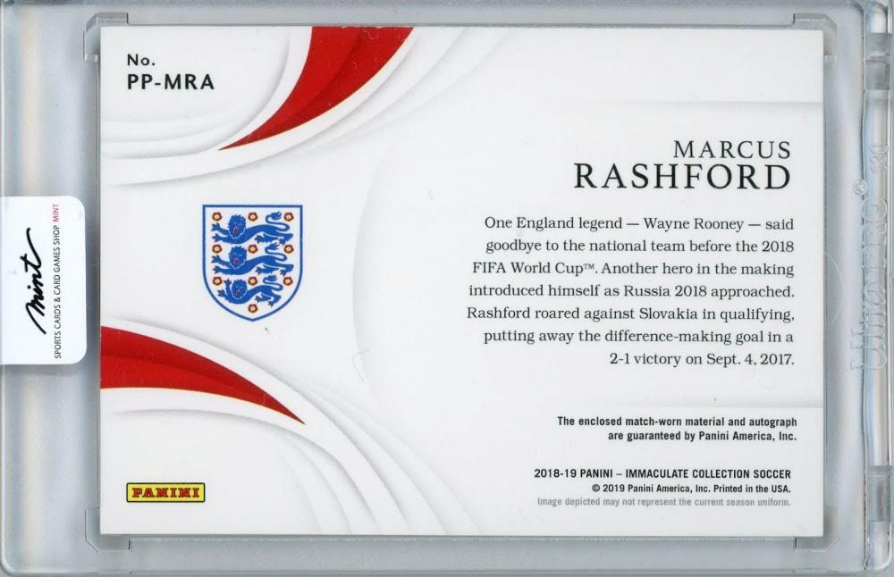 2018-19 PANINI Immaculate Collection Soccer Marcus Rashford Premium Patch Autograph 35 limited edition 15/35