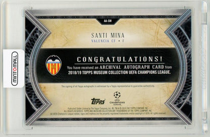 2018-19 Topps Museum Collection UEFA Champions League Santi Mina Archival Autographs 72/99 Valencia CF