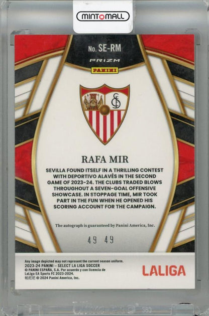 2023-24 Panini Select La Liga Rafa Mir Select Signatures Purple #4 Auto49/49 Last Number Sevilla FC