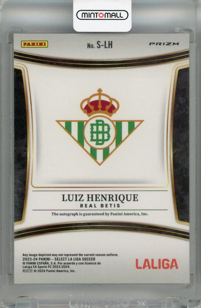 2023-24 Panini Select La Liga Luis Henrique Signatures Red #8 Auto Real Betis
