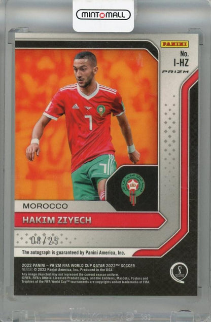 2022-23 Panini Fifa World Cup Qatar Hakim Ziyech International Ink Prizms Silver #56 Auto ※Surface scratches on 08/25 Morocco