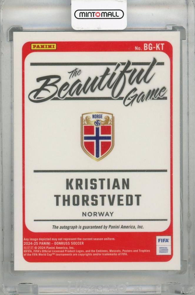 2024-25 Panini Donruss Kristian Thorstvedt Beautiful Game Autographs #20 Norway