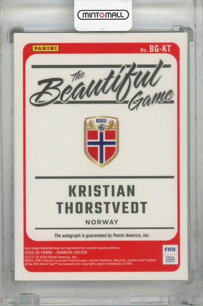 2024-25 Panini Donruss Kristian Thorstvedt Beautiful Game Autographs #20 Norway