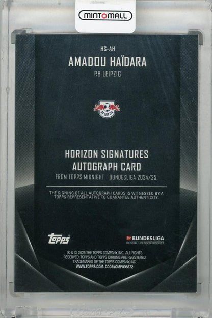 2024-25 Topps Midnight Bundesliga Amadou Haidara Horizon Signatures Moonrise HS-AH08/25(Red Jersey Number) Rb Leipzig