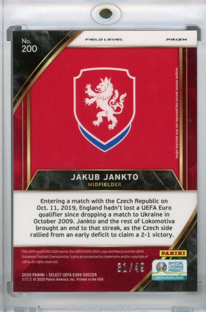 2020 Panini Select UEFA Euro Preview Jakub Jankto Czech Republic base nameplate Field Level Camo parallel card