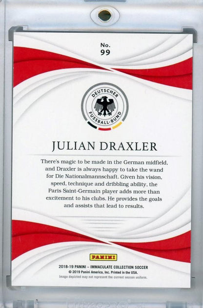 2018-19 Panini Immaculate Collection Germany Julian Draxler Base Sapphire card serial 07 of 25