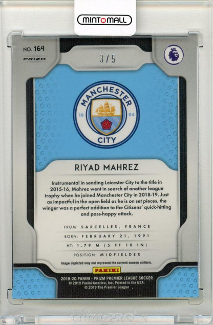 2019-20 Panini Prizm Premier League Soccer Riyad Mahrez Limegreen Breakaway Prizms 3/5 Manchester city *minor stain on back