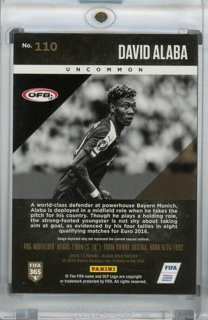2016-17 Panini Black Gold Austria David Alaba Base Uncommon trading card serial number 71 out of 75