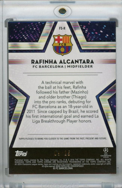 2018-19 Topps Chrome UEFA Champions League Rafinha Alcantara Future Stars Orange parallel trading card 09 of 25
