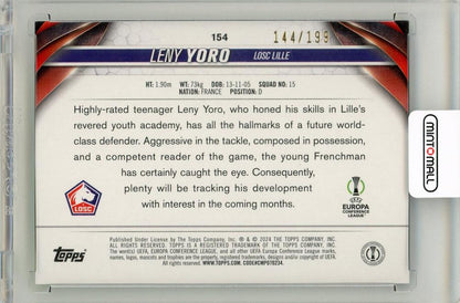 2023-24 Topps Chrome UEFA Club Competitions Leny Yoro Green Refractors 144/199 Losc Lille