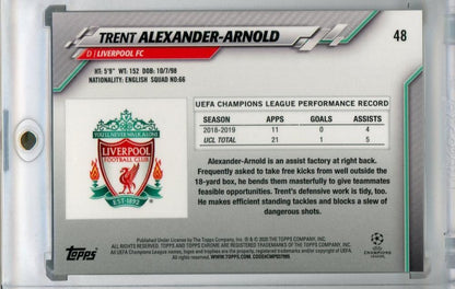 2019-20 Topps Chrome UEFA Champions League Liverpool FC Trent Alexander-Arnold Gold Bubbles trading card