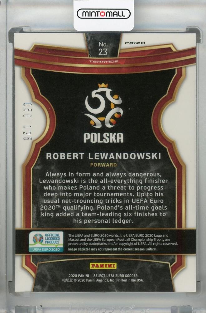 2020 Panini Select UEFA Euro Preview Poland Robert Lewandowski Terrace Base Orange Parallel card numbered 050 out of 125