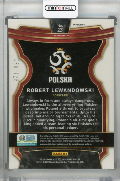 2020 Panini Select UEFA Euro Preview Poland Robert Lewandowski Terrace Base Orange Parallel card numbered 050 out of 125