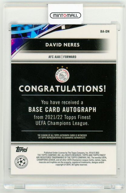 2021-22 Topps Finest UEFA Champions League David Neres AutographsBA-DN AFC Ajax