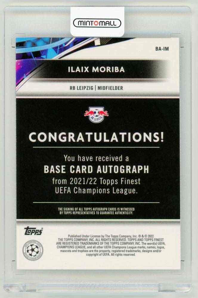 2021-22 Topps Finest UEFA Champions League Ilaix Moriba AutographsBA-IM RB Leipzig