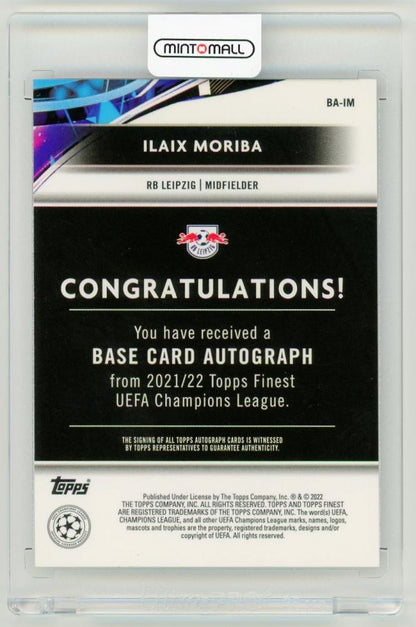 2021-22 Topps Finest UEFA Champions League Ilaix Moriba AutographsBA-IM RB Leipzig