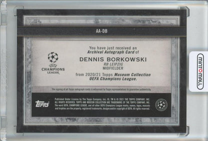 2020-21 Topps UEFA Champions League Museum Collection Dennis Borkowski Archival Autograph/Gold/#AA-DB27/50 RB Leipzig