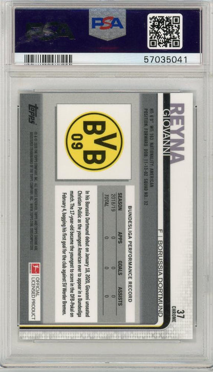 2019-20 Topps Chrome Bundesliga Giovanni Reyna RC PSA10