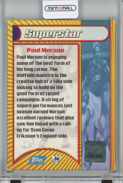 2001-02 Premier Gold Paul Merson Superstar Autograph Aston Villa