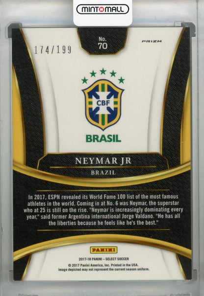 2017-18 Panini Select Neymar Jr. Brazil Terrace Base Maroon parallel card numbered 174 out of 199