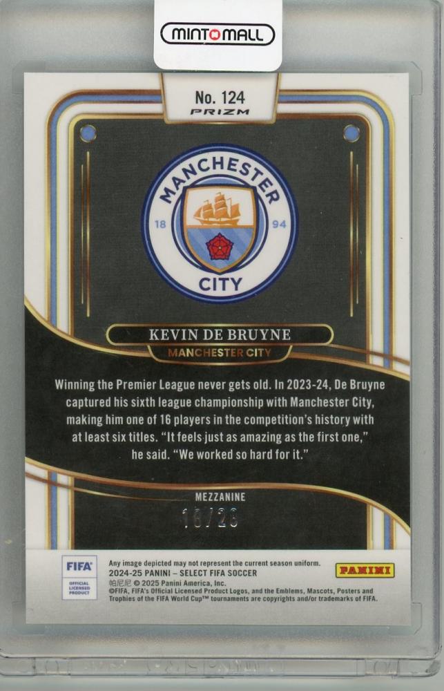2024-25 PANINI SELECT FIFA Kevin De Bruyne #124 Jade Dragon Scale18/28 Manchester City