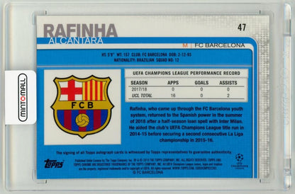 2018-19 TOPPS Chrome UEFA Champions League Autograph card of Rafinha Alcantara #47 FC Barcelona