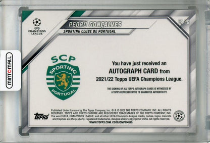 2021-22 Topps Chrome UEFA Champions League Pedro Goncalves Sporting Clube De Portugal Chrome Autographs rookie card