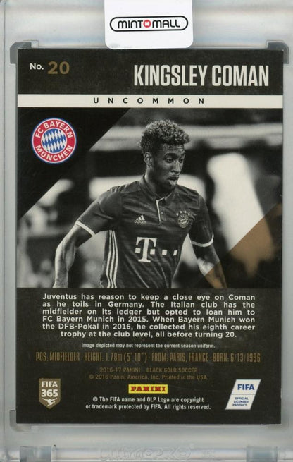 2016-17 Panini Black Gold Kingsley Coman FC Bayern Munich Uncommon Parallel Card Serial 62 of 75