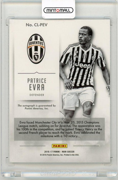2016-17 Panini Noir Patrice Evra Club Signatures(ON CARD)35/99 Juventus