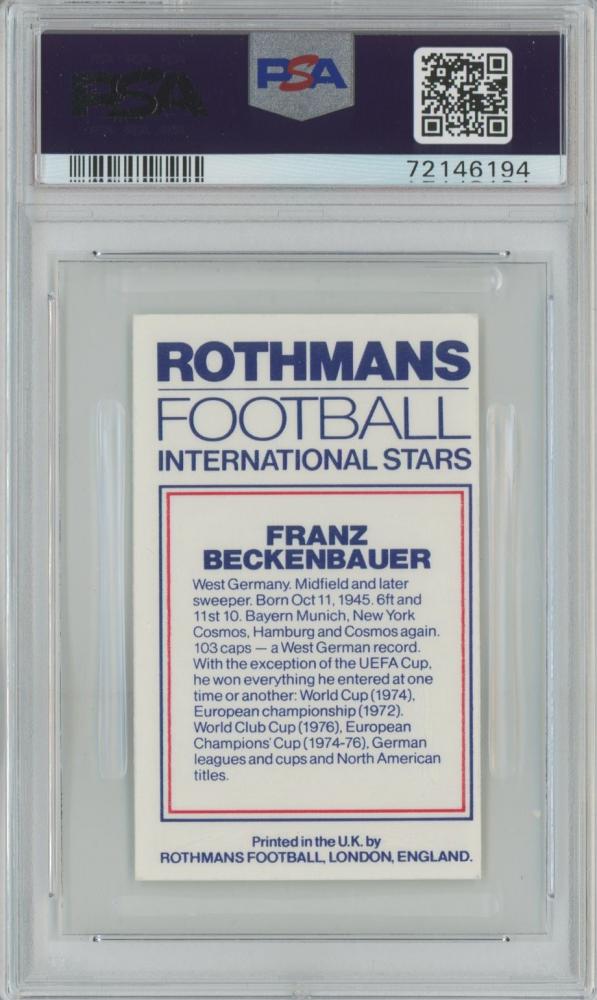 1984 Rothmans Football Franz Beckenbauer International Stars PSA9 West Germany