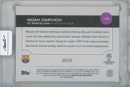 2024-25 TOPPS UEFA Club Competitions Orange Foilboard #148 / NOAH DARVICH(FC Barcelona) 08/25