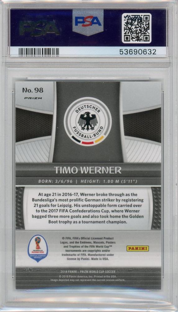 2018 PANINI RUSSIA WORLD CUP PRIZM Timo Werner #98 PRIZMPSA9 GERMANY
