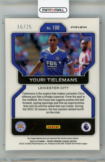 2022-23 PANINI Prizm English Premier League Youri Tielemans Prizms Breakaway Purple #10016/25 Leicester City