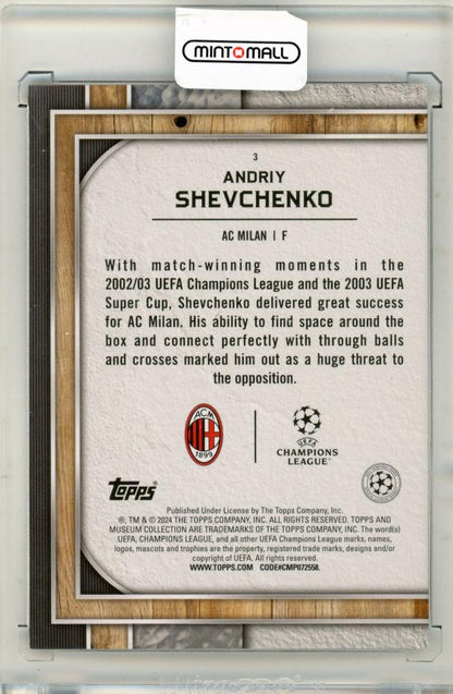 2023-24 Topps Museum Collection UCL Andriy Shevchenko 67/99