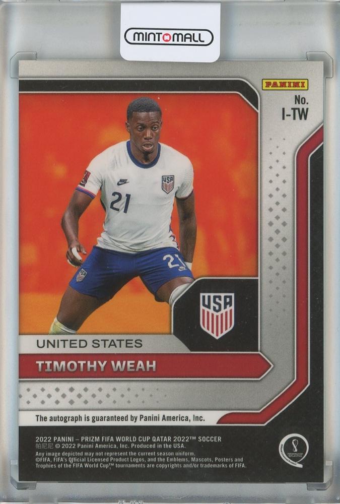2022 Panini Prizm World Cup Soccer Timothy Weah INK #I-TW Auto United States