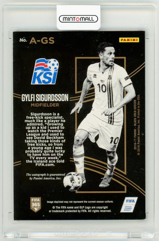 2016-17 PANINI Black Autographs Bronze Parallel Gylfi Sigurdsson card numbered 6 out of 99 featuring Iceland
